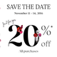 20% off all purchases with code 20VIB
